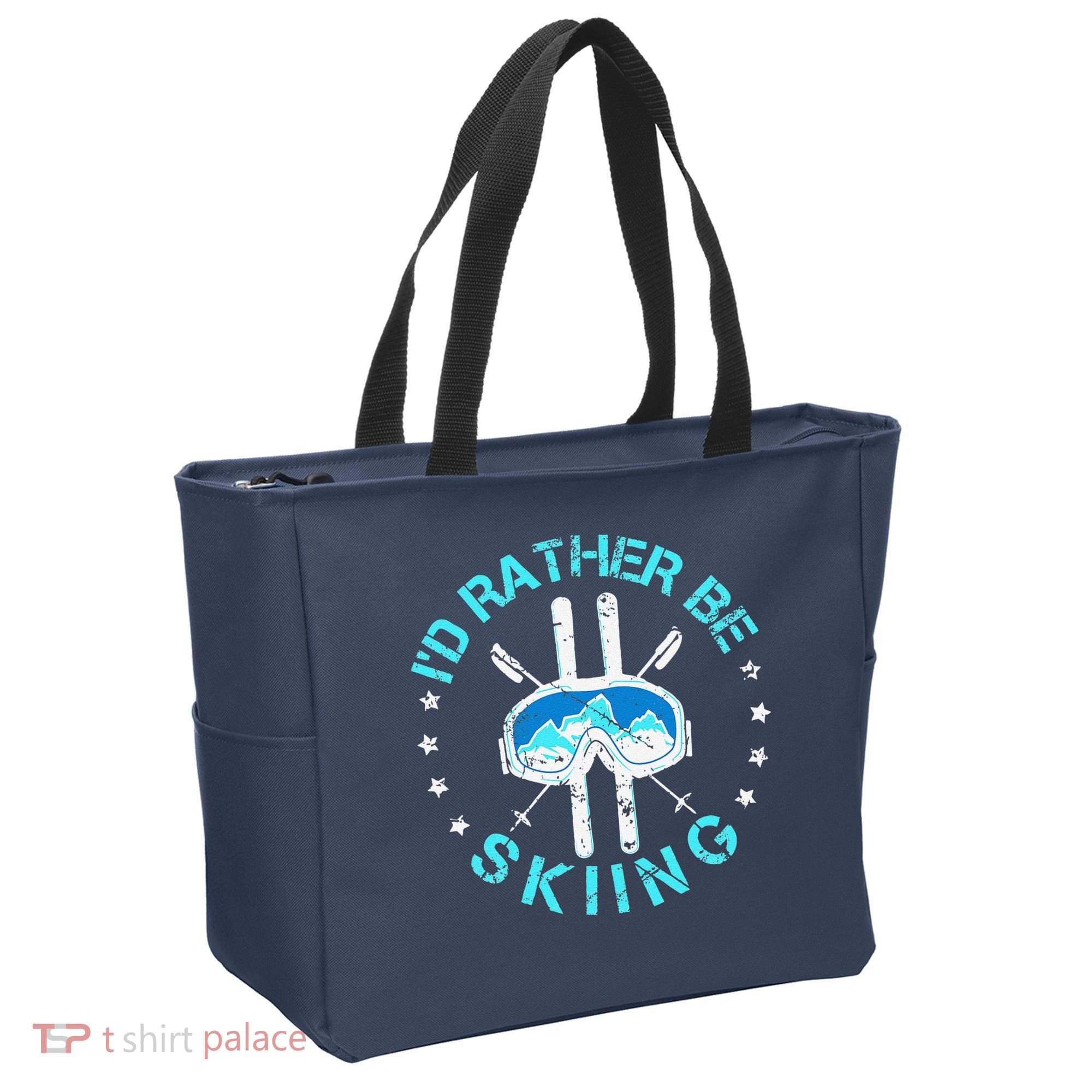 Skiing Skiing Lover I'd Rather Be Skiing Tote Bag