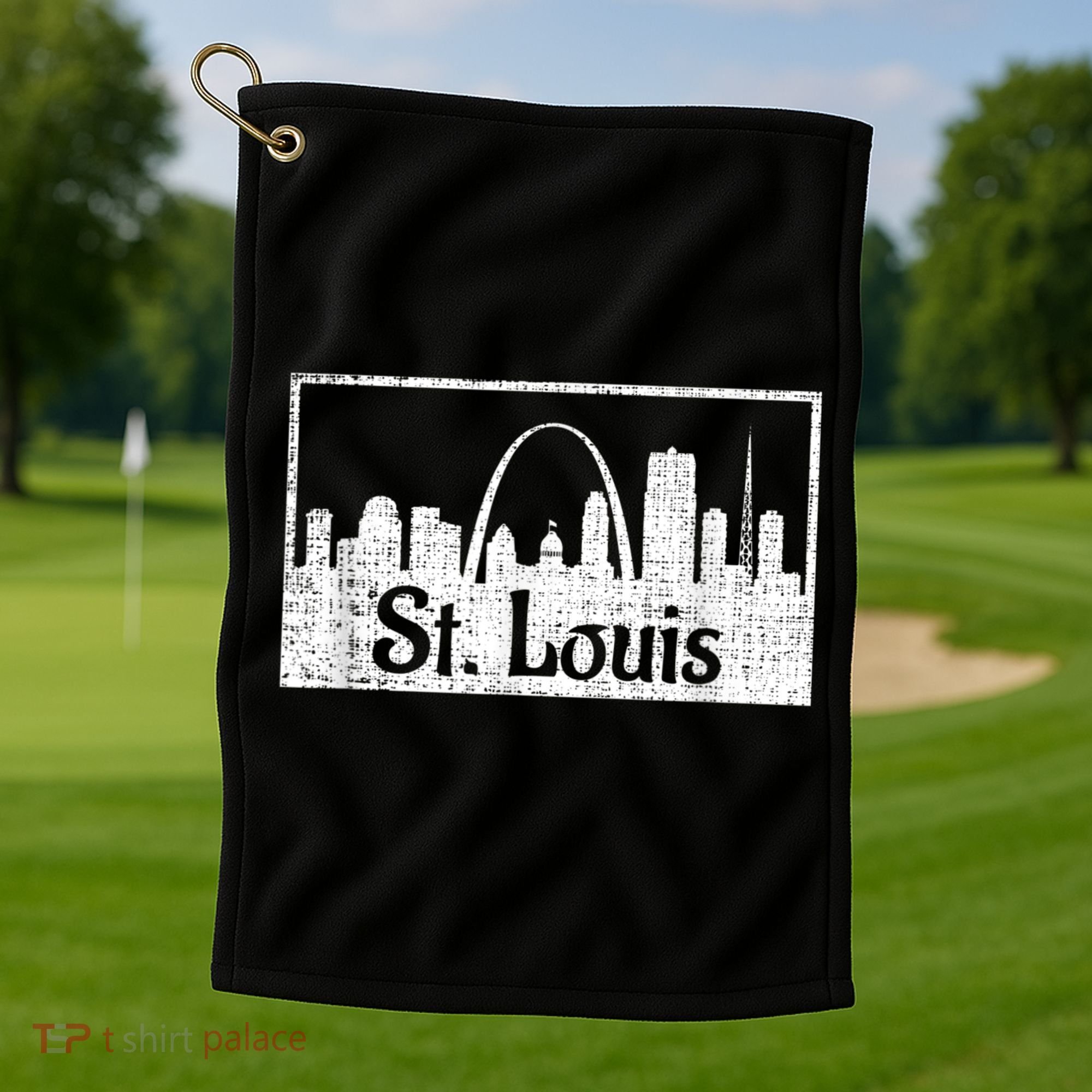 Saint St. Louis Missouri Skyline Souvenir Gift Golf Towel