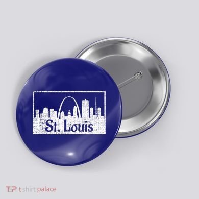 Saint St. Louis Missouri Skyline Souvenir Gift Button