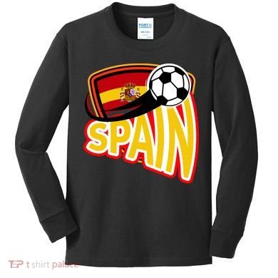 Spain Soccer Logo Kids Long Sleeve Shirt