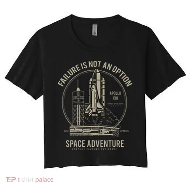 Space Shuttle Launch Galaxy Women's Crop Top Tee