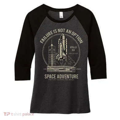 Space Shuttle Launch Galaxy Women's Tri-Blend 3/4-Sleeve Raglan Shirt