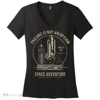 Space Shuttle Launch Galaxy Women's V-Neck T-Shirt