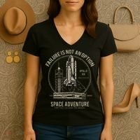 Space Shuttle Launch Galaxy Women's V-Neck T-Shirt thumb 3