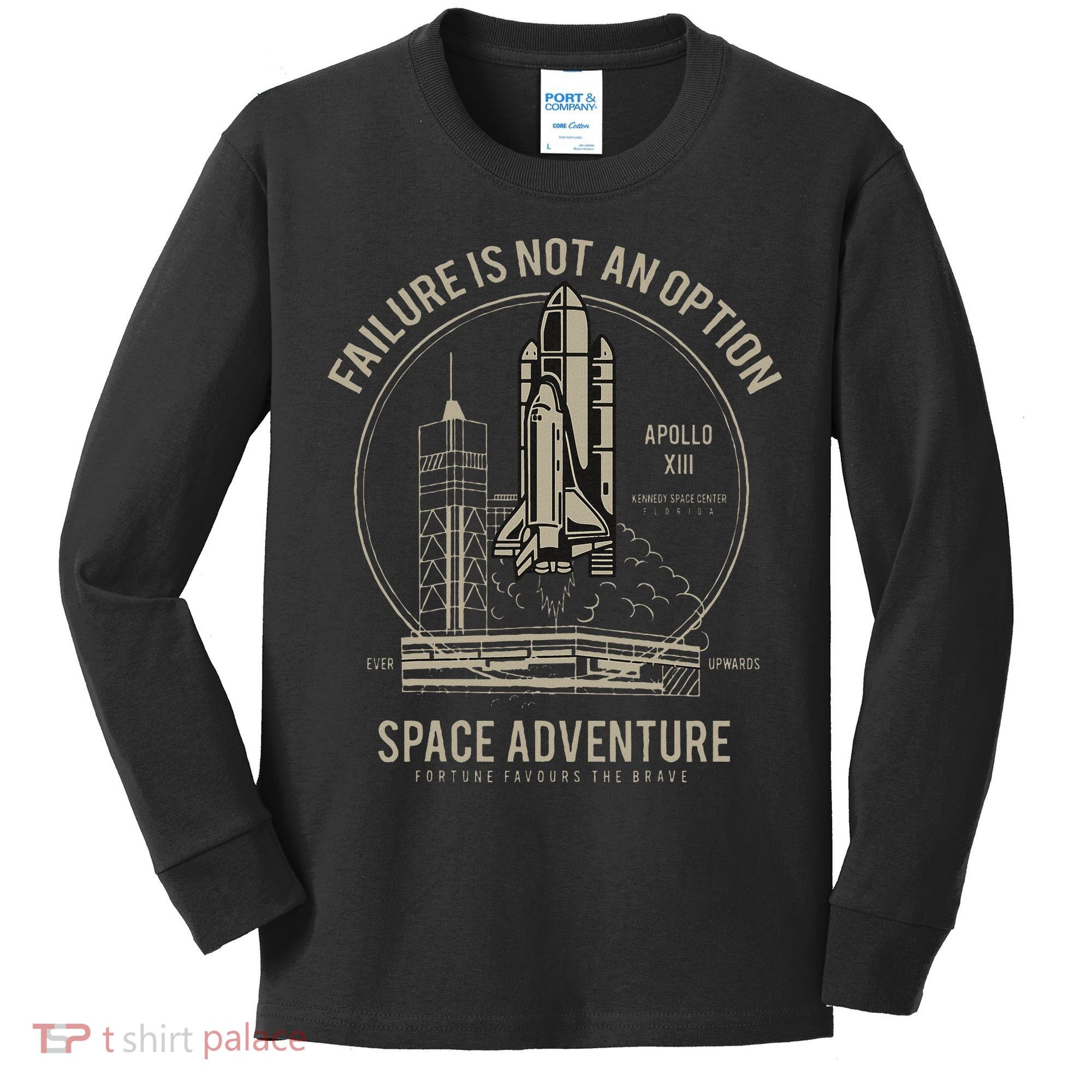 Space Shuttle Launch Galaxy Kids Long Sleeve Shirt