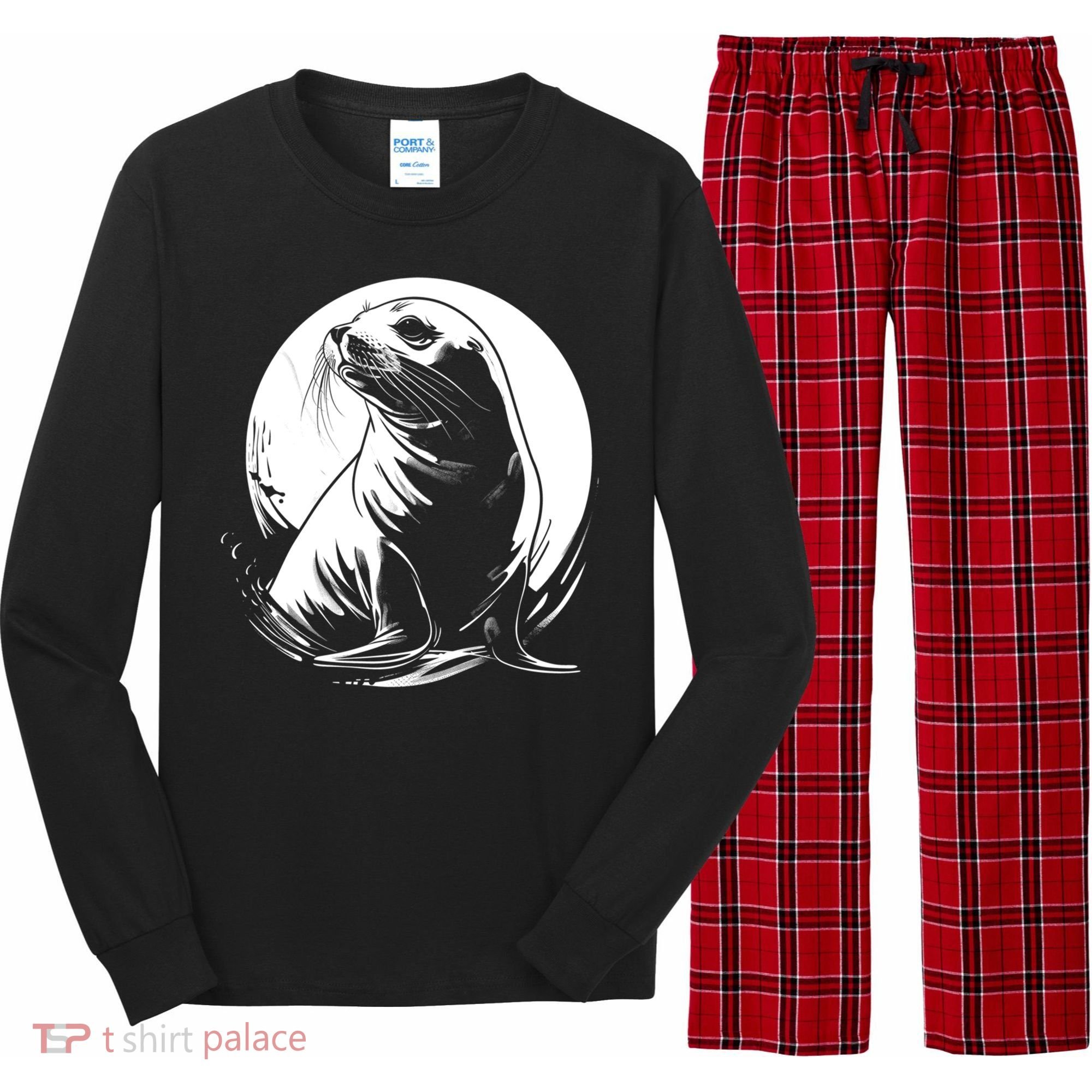 Seal Sea Lion Zookeeper Animal Gift Long Sleeve Pajama Set
