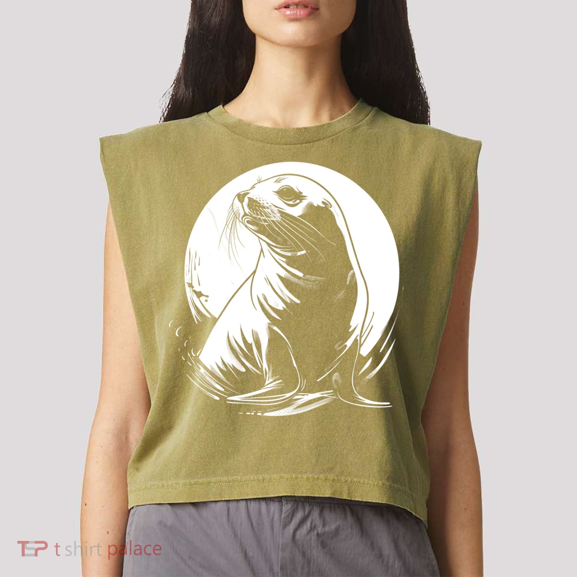 Seal Sea Lion Zookeeper Animal Gift Garment-Dyed Women's Muscle Tee