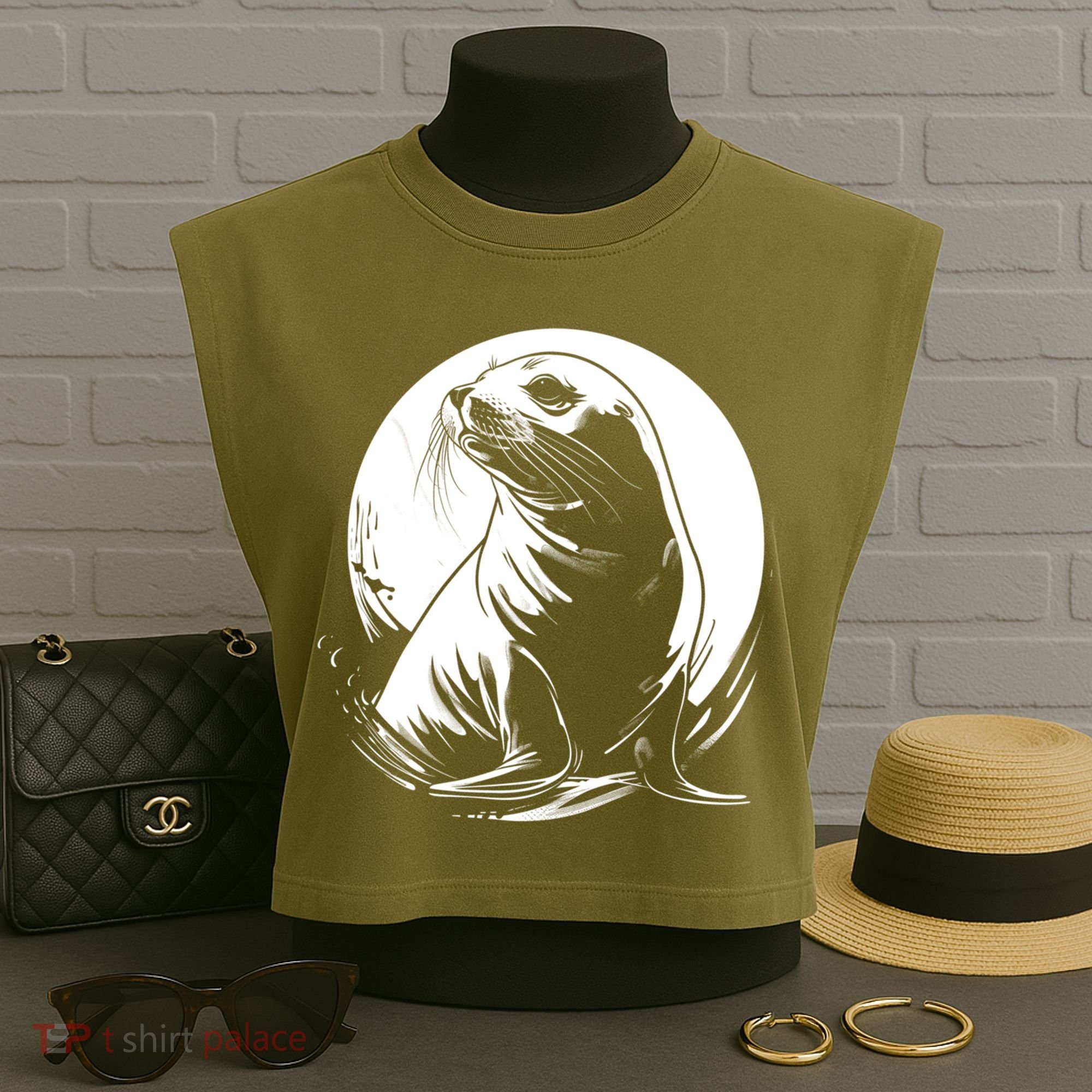 Seal Sea Lion Zookeeper Animal Gift Garment-Dyed Women's Muscle Tee