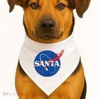 Santa Space Logo USA-Made Doggie Bandana thumb 1
