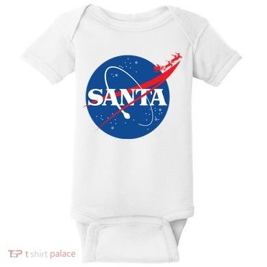 Santa Space Logo Baby Bodysuit