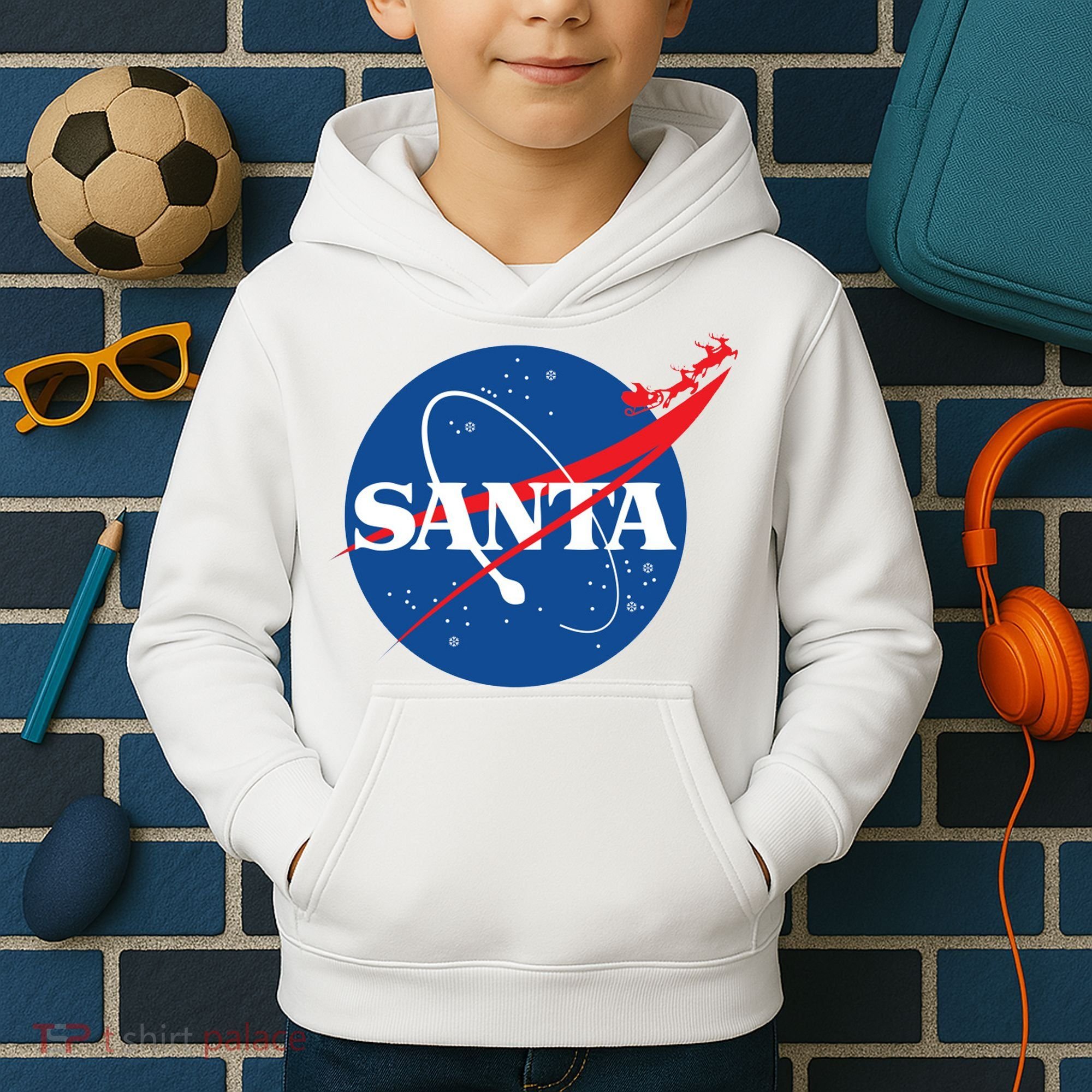 Santa Space Logo Kids Hoodie