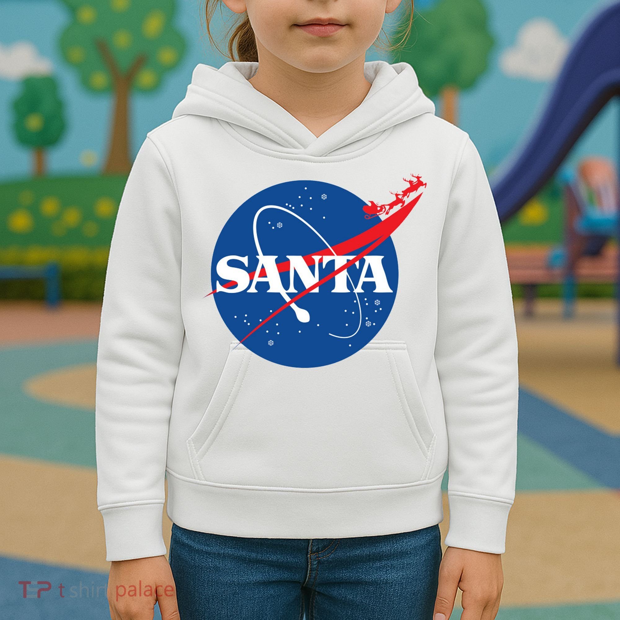 Santa Space Logo Kids Hoodie