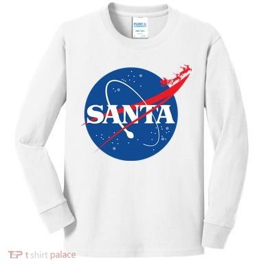 Santa Space Logo Kids Long Sleeve Shirt