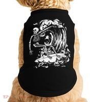Skeleton Surfing Lazy Halloween Costume Skull Bones Surfer Doggie Tank thumb 0
