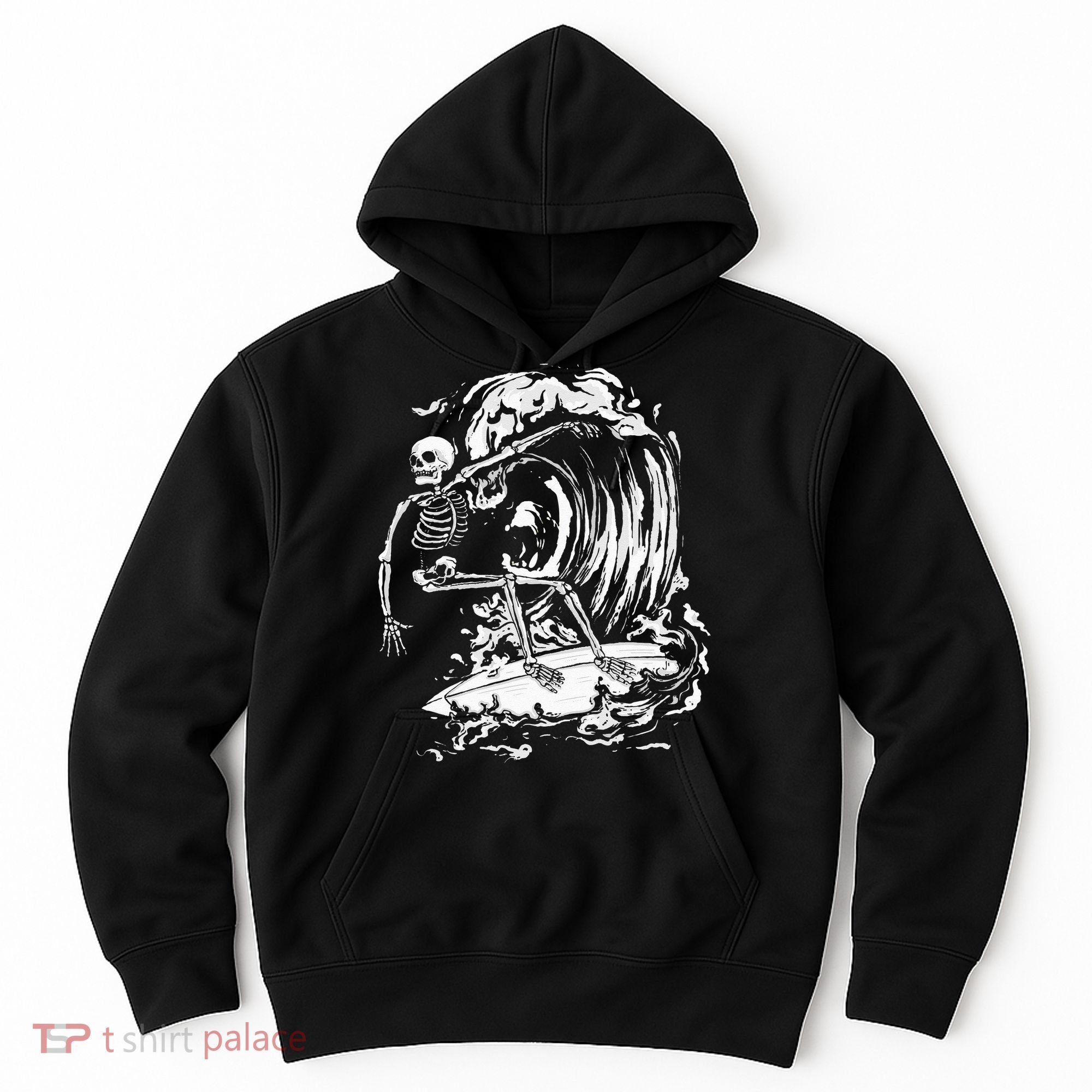 Skeleton Surfing Lazy Halloween Costume Skull Bones Surfer Hoodie