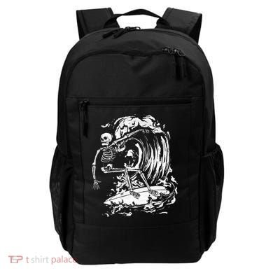 Skeleton Surfing Lazy Halloween Costume Skull Bones Surfer Backpack