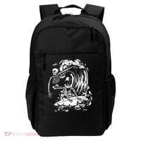 Skeleton Surfing Lazy Halloween Costume Skull Bones Surfer Backpack thumb 0