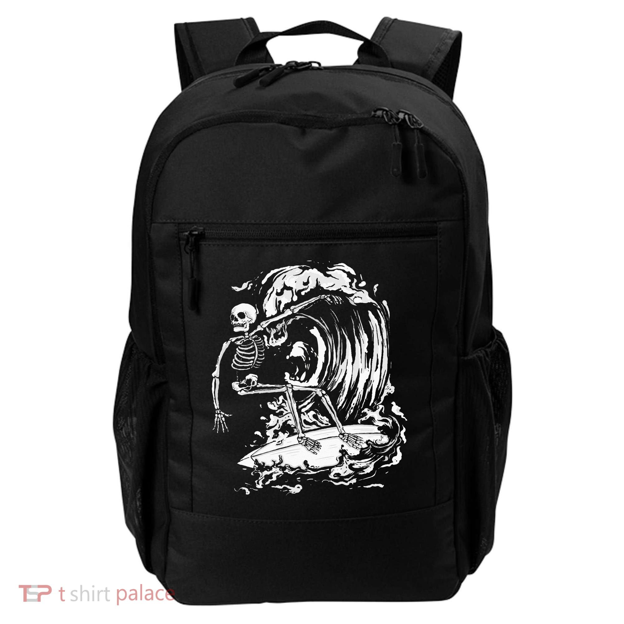 Skeleton Surfing Lazy Halloween Costume Skull Bones Surfer Backpack
