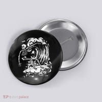 Skeleton Surfing Lazy Halloween Costume Skull Bones Surfer Button thumb 0