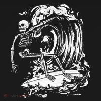Skeleton Surfing Lazy Halloween Costume Skull Bones Surfer Pajama Set thumb 2