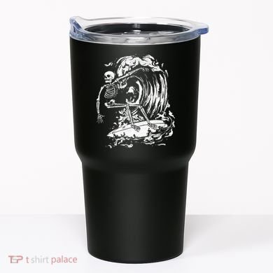 Skeleton Surfing Lazy Halloween Costume Skull Bones Surfer Tumbler