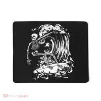 Skeleton Surfing Lazy Halloween Costume Skull Bones Surfer Mousepad thumb 0