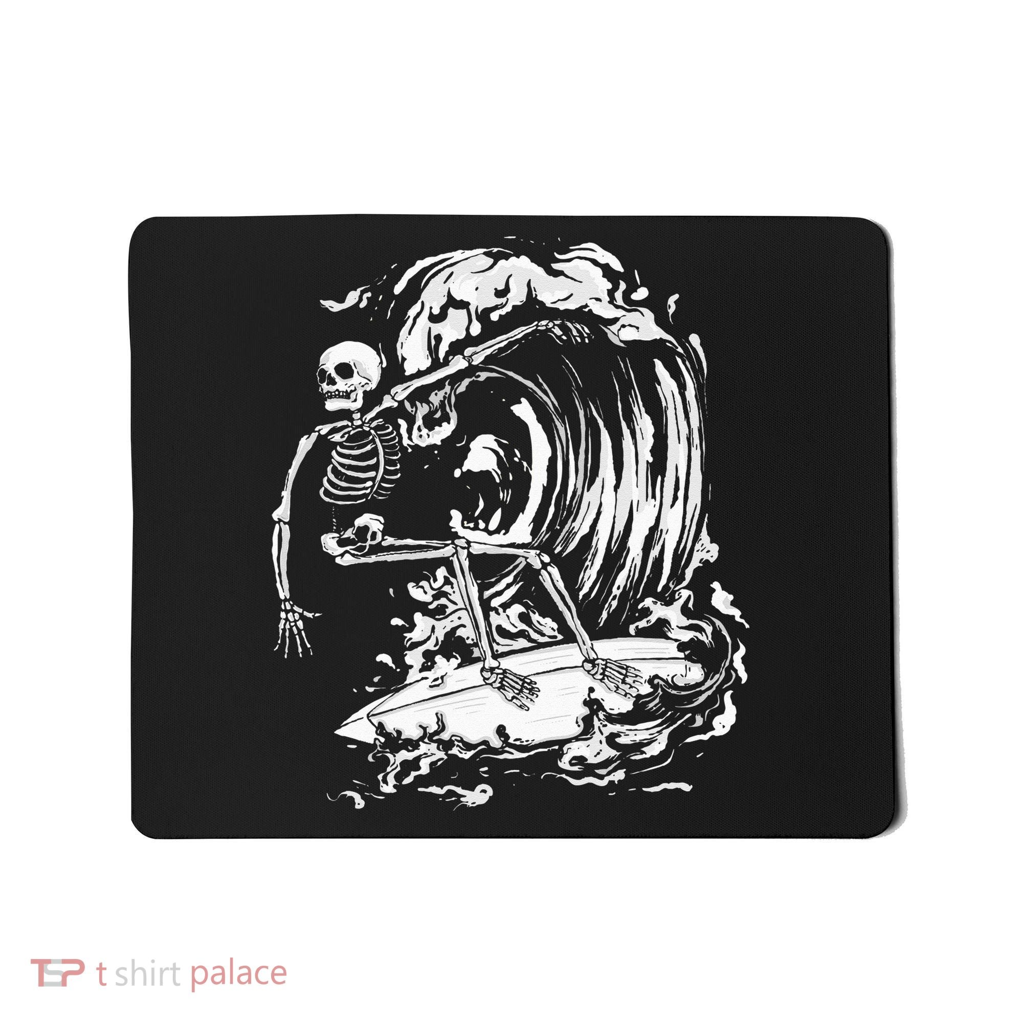 Skeleton Surfing Lazy Halloween Costume Skull Bones Surfer Mousepad