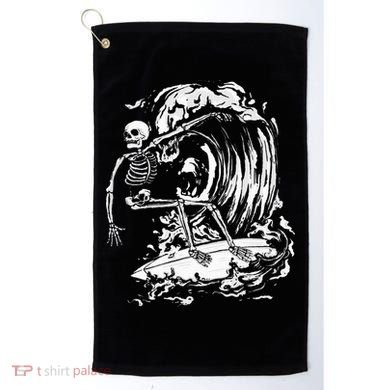 Skeleton Surfing Lazy Halloween Costume Skull Bones Surfer Golf Towel