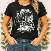 Skeleton Surfing Lazy Halloween Costume Skull Bones Surfer Women's T-Shirt thumb 2