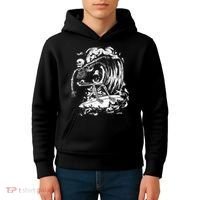 Skeleton Surfing Lazy Halloween Costume Skull Bones Surfer Kids Hoodie thumb 4