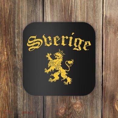 Sverige Sweden Lion Symbol Swedish Pride Coaster