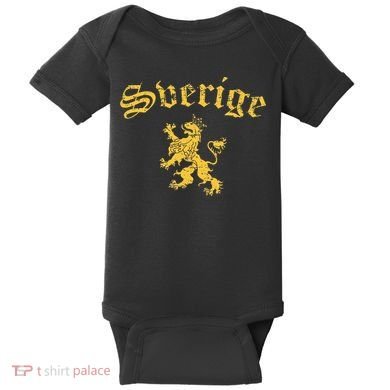 Sverige Sweden Lion Symbol Swedish Pride Baby Bodysuit