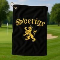 Sverige Sweden Lion Symbol Swedish Pride Golf Towel thumb 1