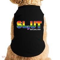 SlUt Salt Lake Utah Lgbtq Pride Funny Sarcasm Saying Doggie Tank thumb 0
