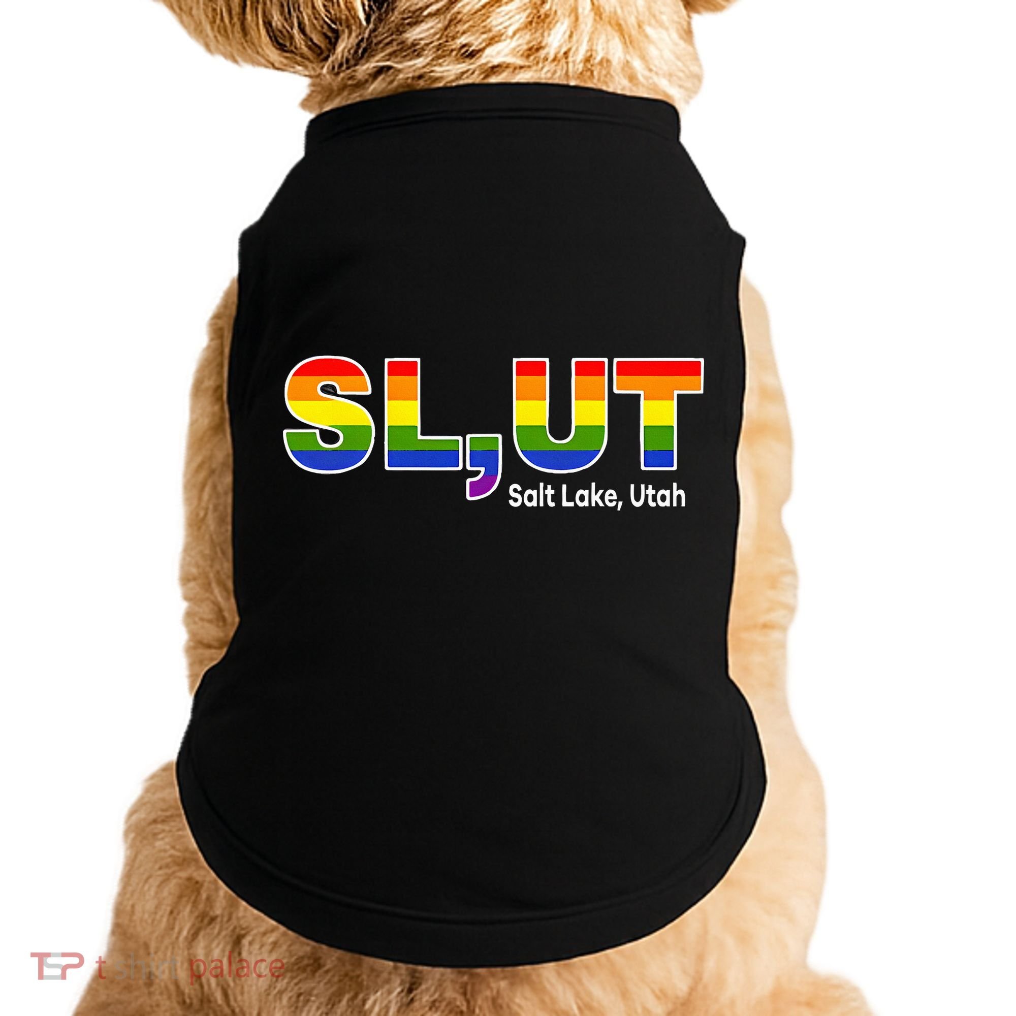 SlUt Salt Lake Utah Lgbtq Pride Funny Sarcasm Saying Doggie Tank