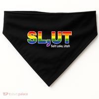 SlUt Salt Lake Utah Lgbtq Pride Funny Sarcasm Saying USA-Made Doggie Bandana thumb 0