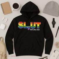 SlUt Salt Lake Utah Lgbtq Pride Funny Sarcasm Saying Hoodie thumb 3