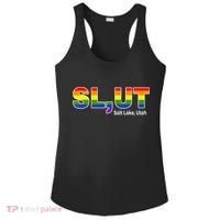 SlUt Salt Lake Utah Lgbtq Pride Funny Sarcasm Saying Ladies PosiCharge Competitor Racerback Tank thumb 0