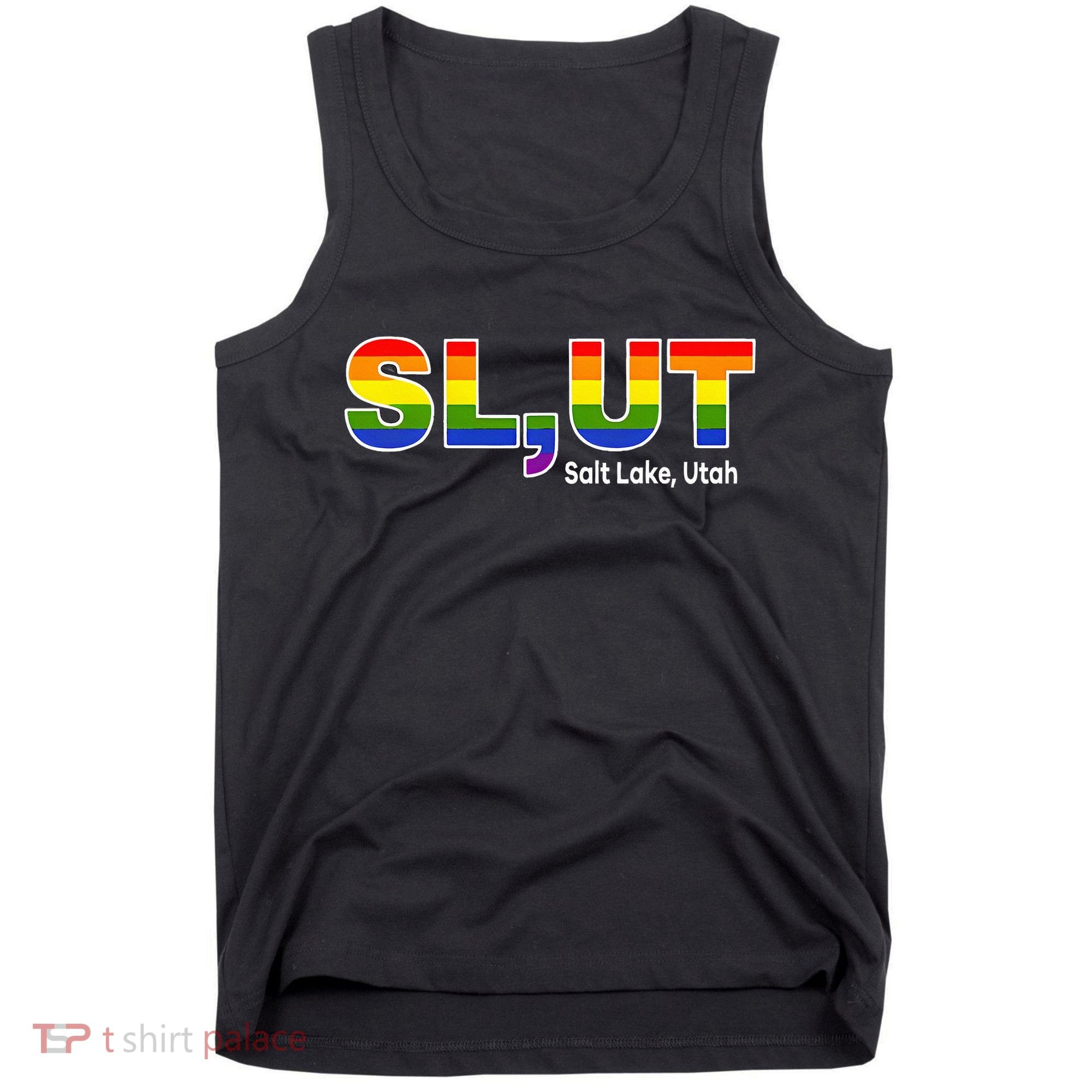 SlUt Salt Lake Utah Lgbtq Pride Funny Sarcasm Saying Tank Top