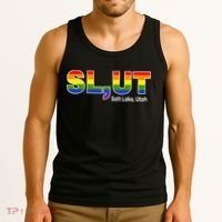 SlUt Salt Lake Utah Lgbtq Pride Funny Sarcasm Saying Tank Top thumb 3