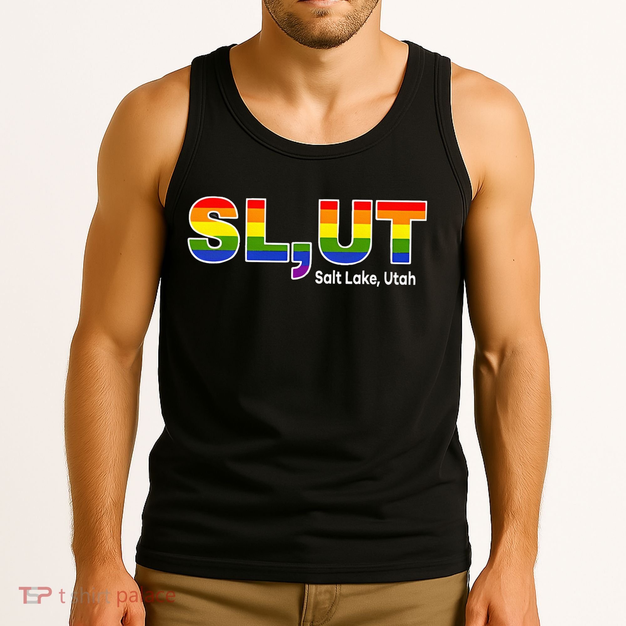 SlUt Salt Lake Utah Lgbtq Pride Funny Sarcasm Saying Tank Top