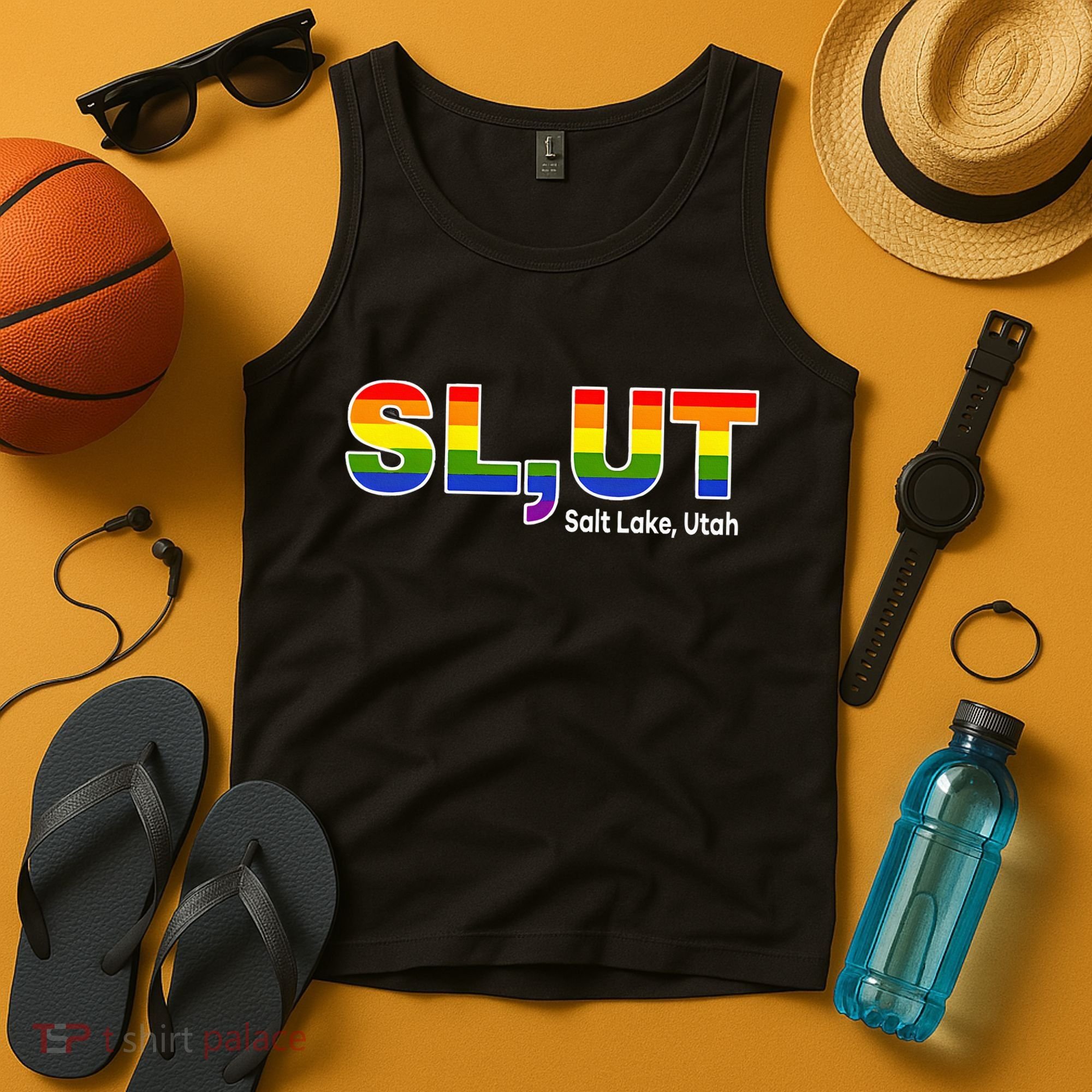 SlUt Salt Lake Utah Lgbtq Pride Funny Sarcasm Saying Tank Top