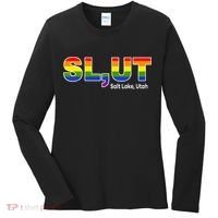 SlUt Salt Lake Utah Lgbtq Pride Funny Sarcasm Saying Women's Long Sleeve Shirt thumb 0