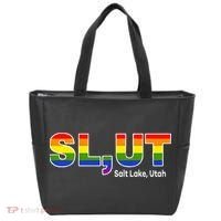 SlUt Salt Lake Utah Lgbtq Pride Funny Sarcasm Saying Tote Bag thumb 0