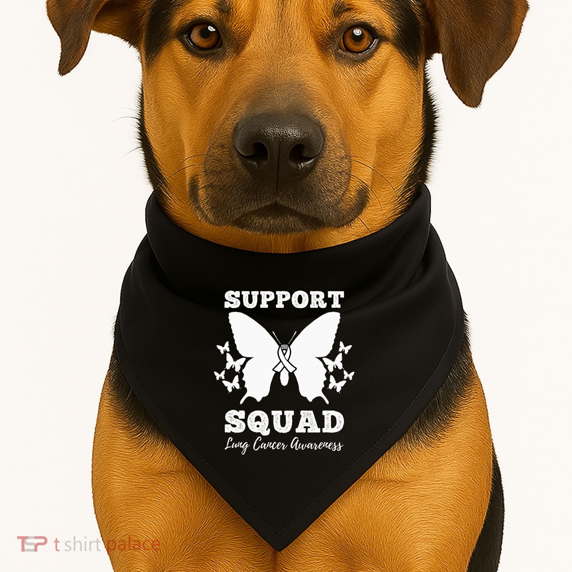 Support Squad Lung Cancer Awareness USA-Made Doggie Bandana