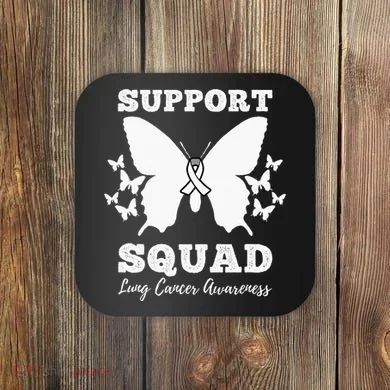 Support Squad Lung Cancer Awareness Coaster