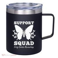 Support Squad Lung Cancer Awareness 12oz Stainless Steel Coffee Mug thumb 0