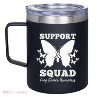 Support Squad Lung Cancer Awareness 12oz Stainless Steel Coffee Mug thumb 2