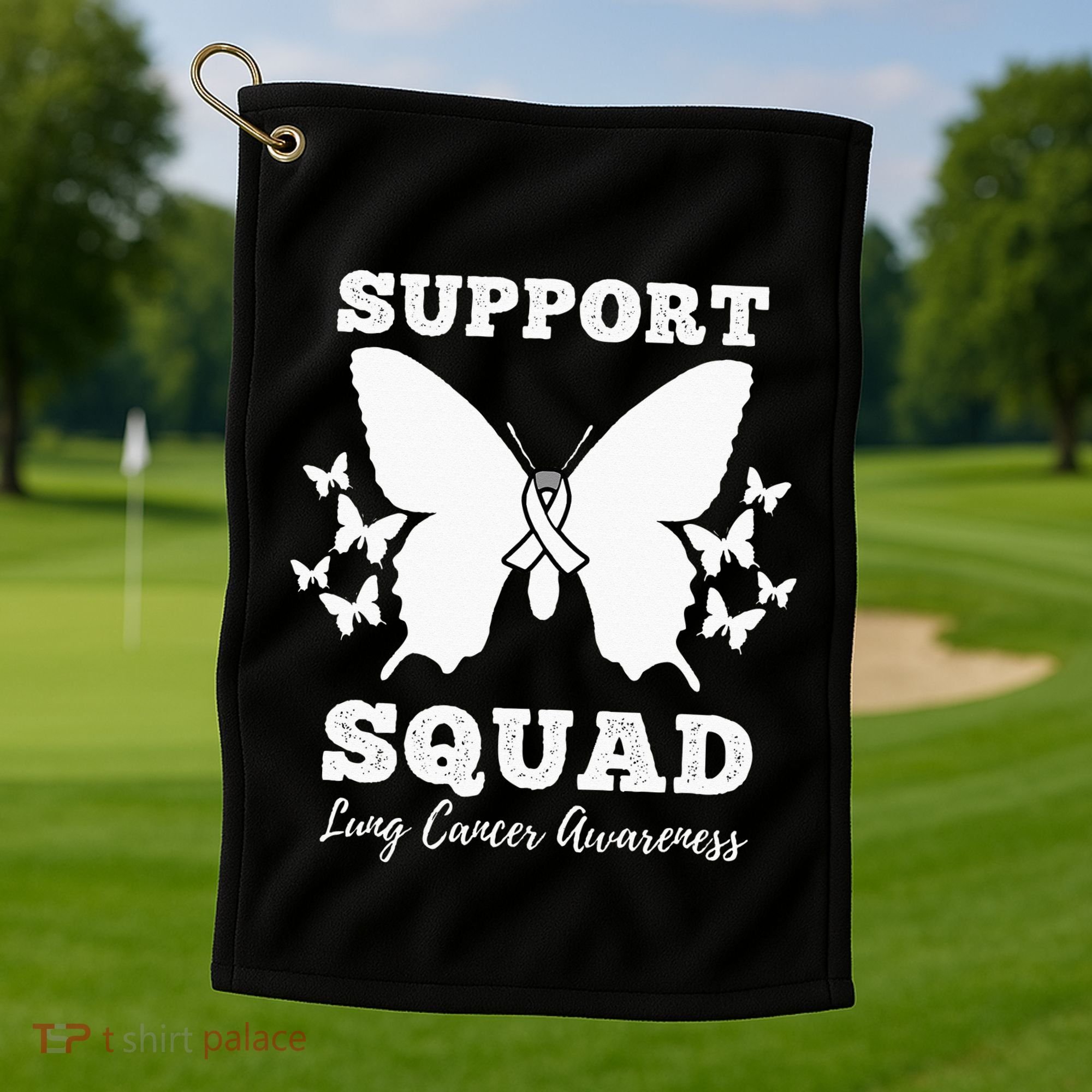 Support Squad Lung Cancer Awareness Golf Towel