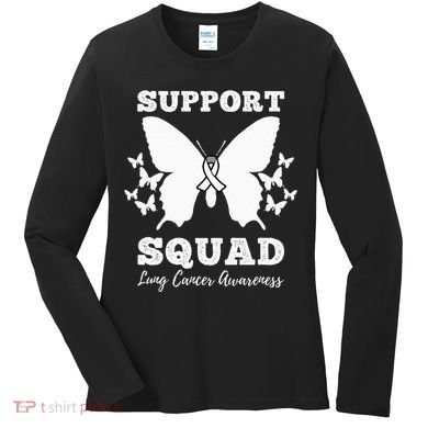 Support Squad Lung Cancer Awareness Women's Long Sleeve Shirt
